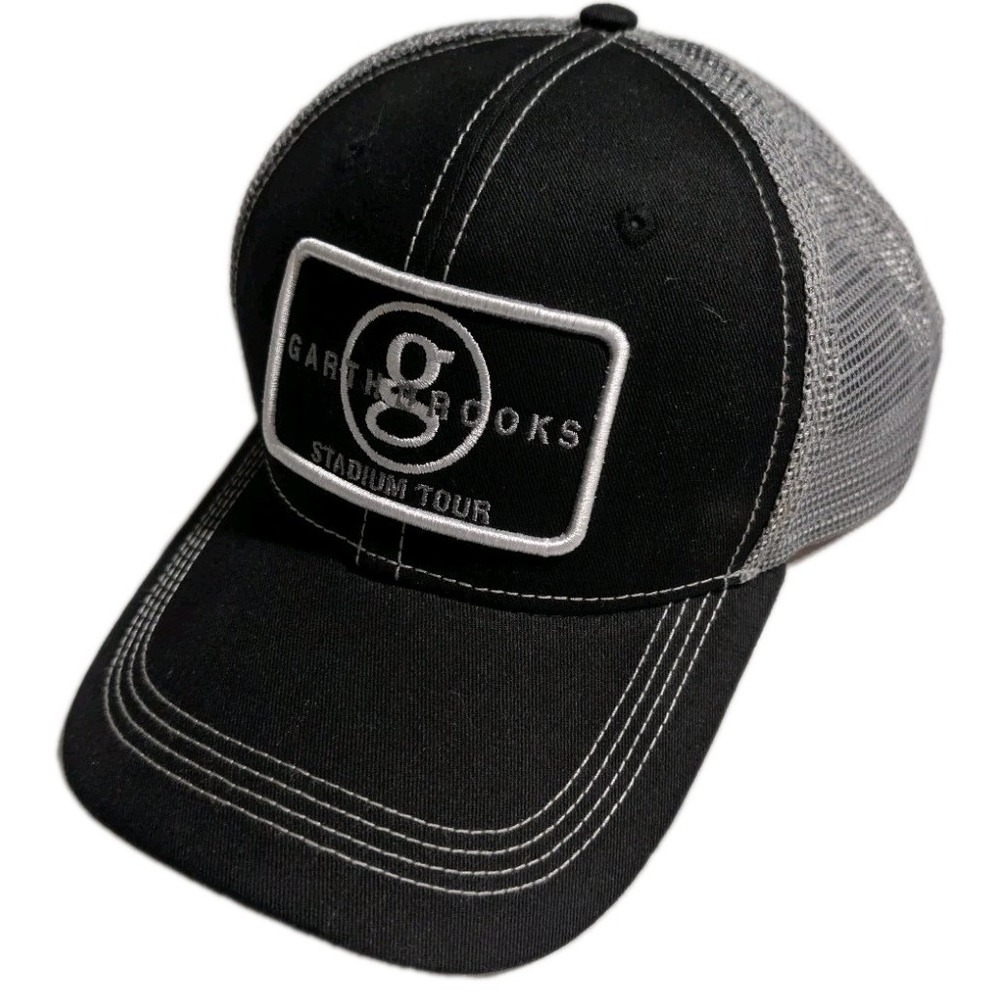 Garth Brooks Stadium Tour Trucker‎ Hat Black Gray Snapback Adjustable